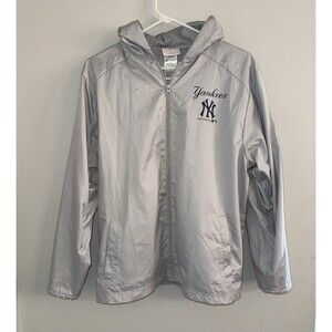 New York Yankees Jacket Gray Hooded Zipper Kids Large 14/16